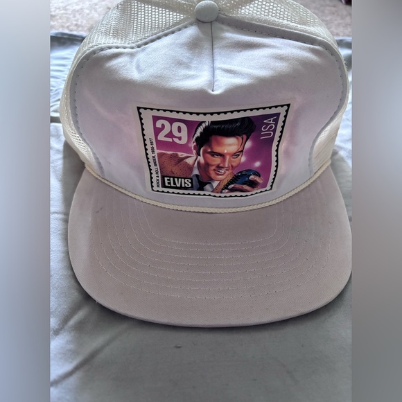 Other - Elvis Presley White Cap with Stamp Design